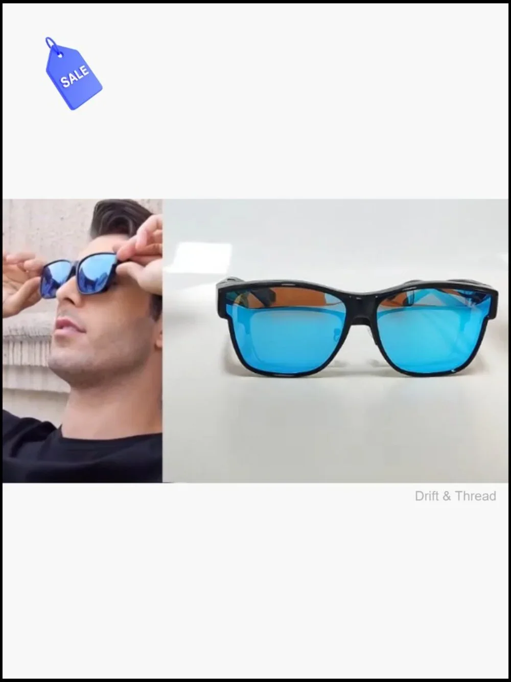 Fit Over Sunglasses Polarized Oversized UV400 Protection for Driving Square